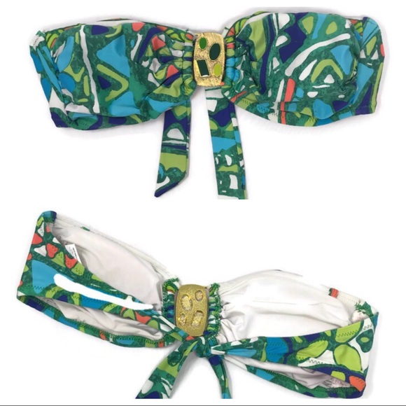 TRINA TURK Green Multicolor Abstract Bikini Size 8 - Picture 8 of 8